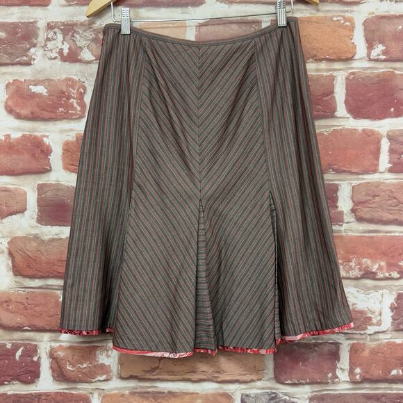 VTG Etcetera Skirt Women's 8 Multicolor Striped Casual Career Work Zip Up - Picture 4 of 8